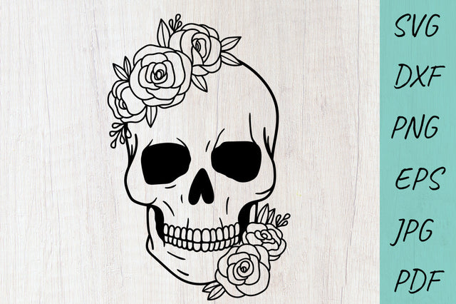 Floral Skull SVG, Skull flowers, Skull svg cut files SVG Irina Ostapenko 