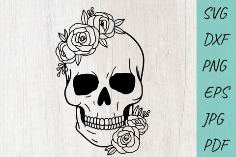 Floral Skull SVG, Skull flowers, Skull svg cut files SVG Irina Ostapenko 