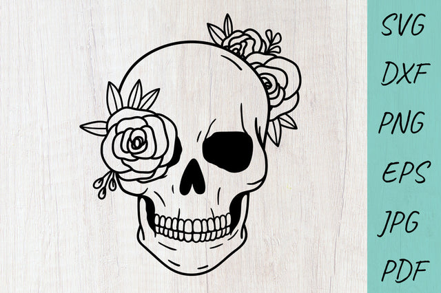 Floral Skull SVG, Skull flowers, Skull svg cut files SVG Irina Ostapenko 