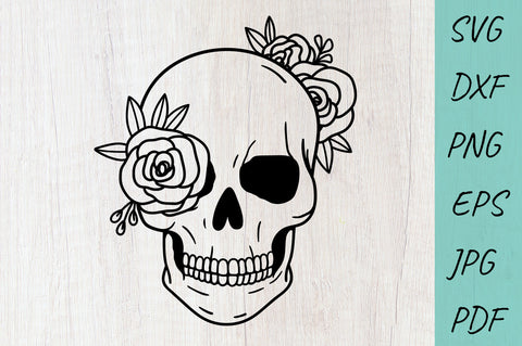 Floral Skull SVG, Skull flowers, Skull svg cut files SVG Irina Ostapenko 