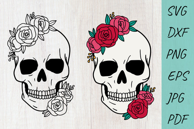 Floral Skull SVG, Skull flowers, Skull svg cut files SVG Irina Ostapenko 