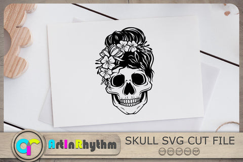 Floral Skull SVG, Skull SVG, Halloween SVG, Happy Halloween SVG SVG Artinrhythm shop 