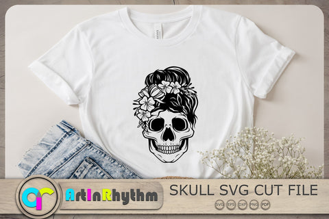 Floral Skull SVG, Skull SVG, Halloween SVG, Happy Halloween SVG SVG Artinrhythm shop 