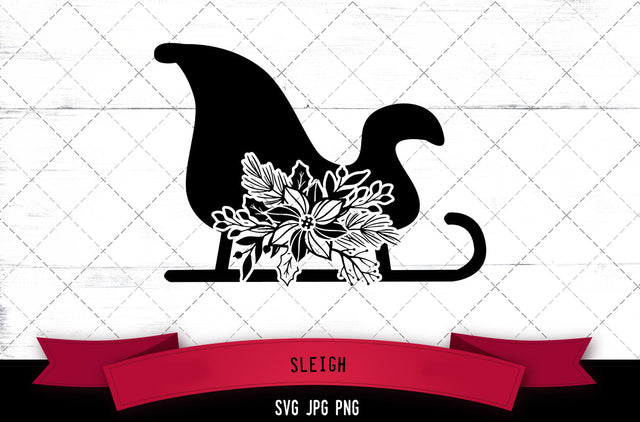 Floral sleigh svg, Sleigh svg, winter svg, Christmas holiday, cut files for cricut SVG Loveleen Kaur 
