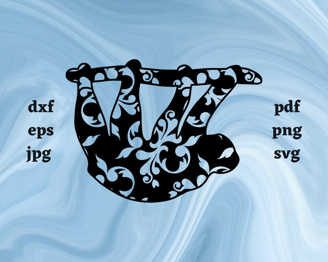 Floral Sloth SVG Cut File SVG Northern Light SVG 