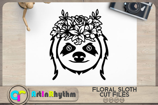 Floral Sloth svg, Floral animals svg SVG Artinrhythm shop 