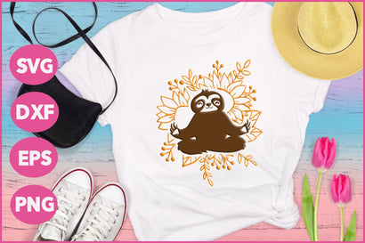 Floral Sloth SVG SVG Nerd Mama Cut Files 