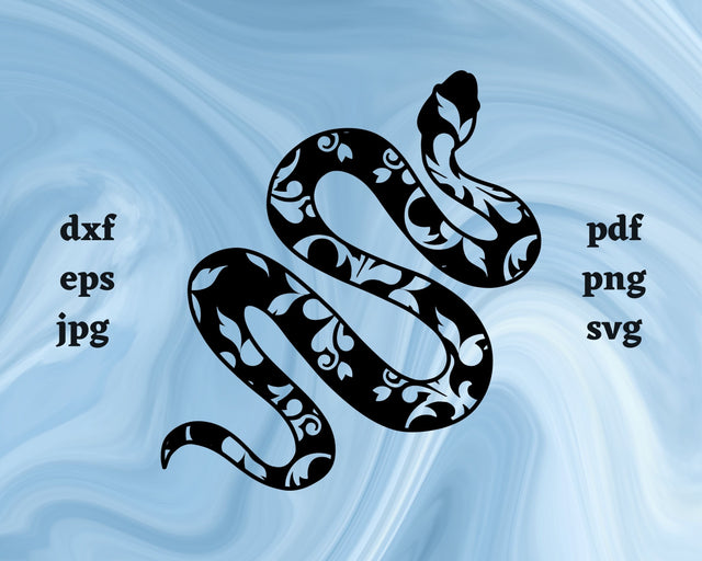 Floral Snake SVG Cut File SVG Northern Light SVG 