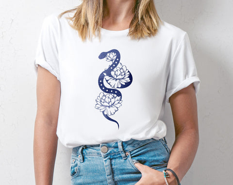 Floral snake svg, Snake with peony flowers svg, png SVG Pretty Meerkat 