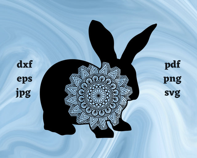 Floral Snowshoe Hare SVG Cut File SVG Northern Light SVG 