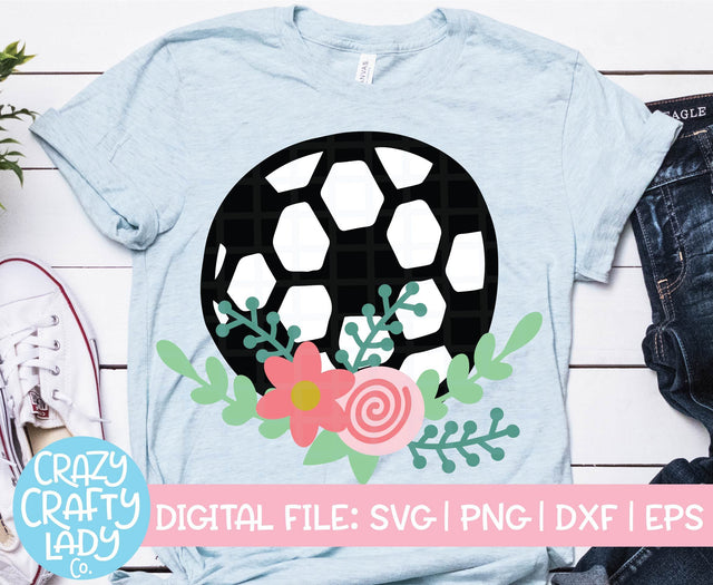 Floral Soccer Ball | SVG Cut File SVG Crazy Crafty Lady Co. 