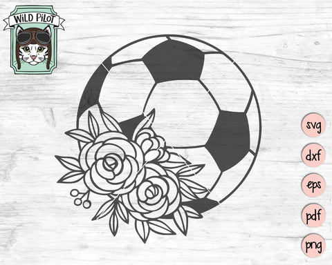 Floral Soccer Ball SVG Cut File SVG Wild Pilot 