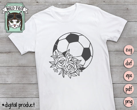Floral Soccer Ball SVG Cut File SVG Wild Pilot 