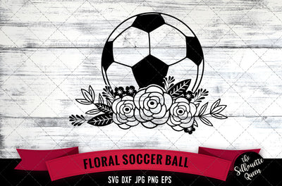 Floral Soccer Vector Silhouette File SVG Loveleen Kaur 