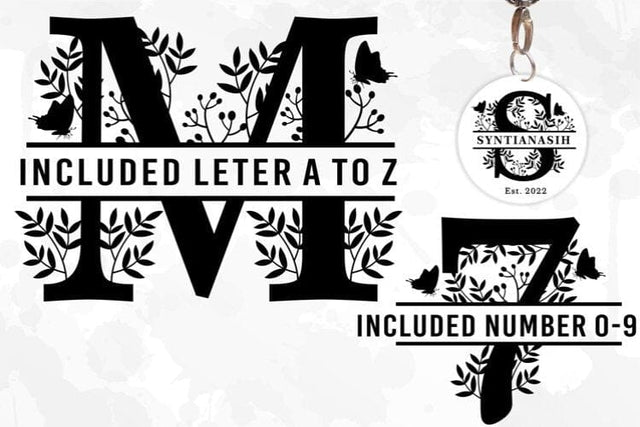 Floral Split Alphabet Monogram Letters Set A-Z, Split Font Svg SVG D2PUTRI, SVG BUNDLE, SUBLIMATION BUNDLE, T SHIRT DESIGNS BUNDLE 