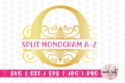 Floral Split Monogram Alphabets - Svg EPS DXF PNG File SVG CoralCutsSVG 
