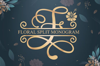 Floral Split Monogram Font studioalmeera 