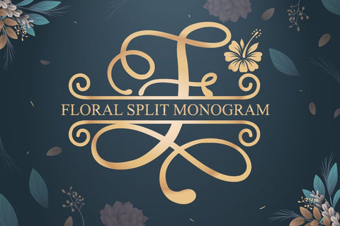 Floral Split Monogram Font studioalmeera 