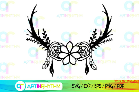 Floral Split Monogram frame svg SVG Artinrhythm shop 
