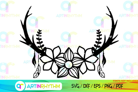 Floral Split Monogram frame svg SVG Artinrhythm shop 
