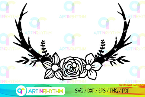 Floral Split Monogram frame svg SVG Artinrhythm shop 