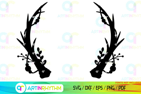 Floral Split Monogram frame svg SVG Artinrhythm shop 