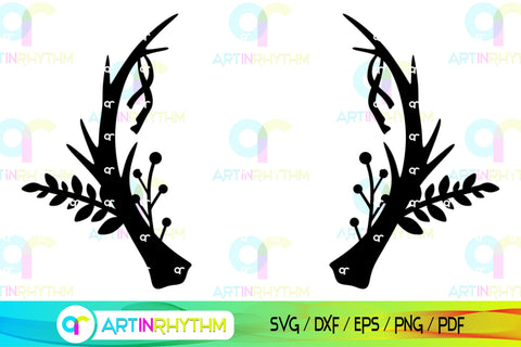 Floral Split Monogram frame svg SVG Artinrhythm shop 