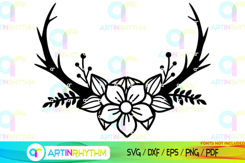 Floral Split Monogram frame svg SVG Artinrhythm shop 