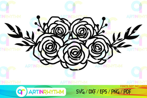 Floral Split Monogram frame svg SVG Artinrhythm shop 