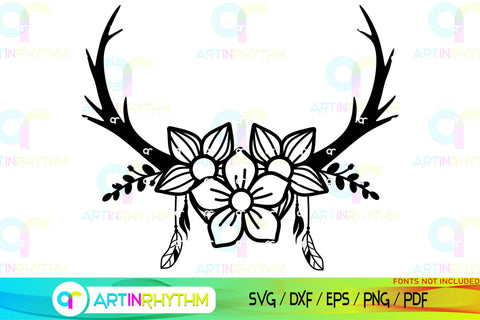 Floral Split Monogram frame svg SVG Artinrhythm shop 