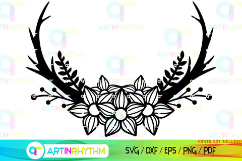 Floral Split Monogram frame svg SVG Artinrhythm shop 