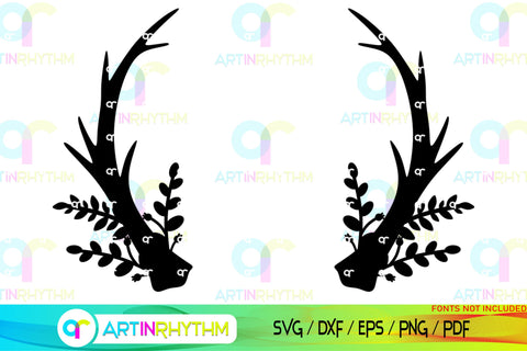 Floral Split Monogram frame svg SVG Artinrhythm shop 