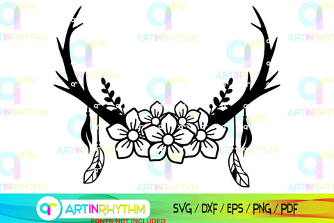 Floral Split Monogram frame svg SVG Artinrhythm shop 