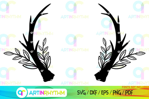Floral Split Monogram frame svg SVG Artinrhythm shop 