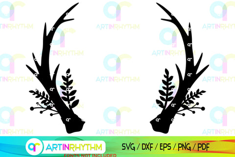 Floral Split Monogram frame svg SVG Artinrhythm shop 