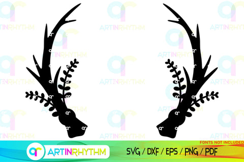 Floral Split Monogram frame svg SVG Artinrhythm shop 