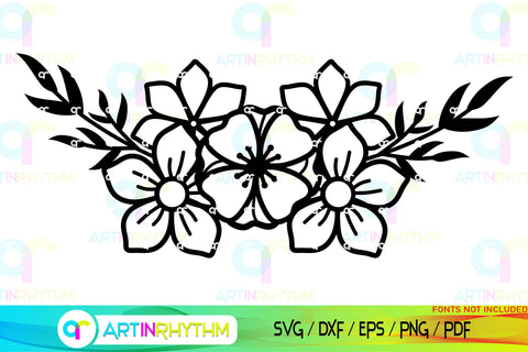 Floral Split Monogram frame svg SVG Artinrhythm shop 