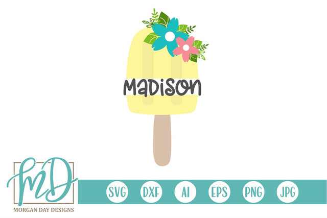 Floral Split Popsicle SVG Morgan Day Designs 
