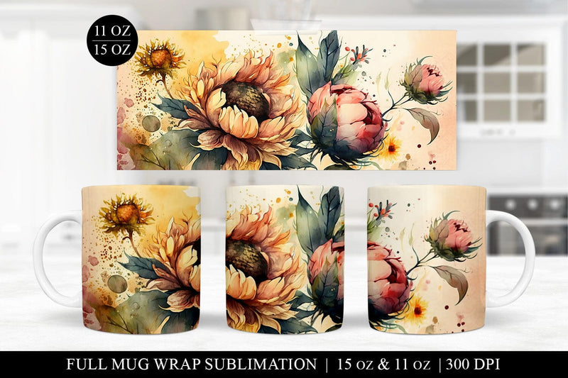 Floral Spring Mug Press Sublimation Design Sublimation BijouBay 