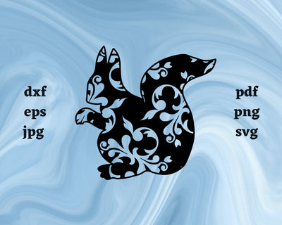 Floral Squirrel SVG Cut File SVG Northern Light SVG 