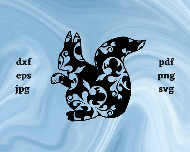 Floral Squirrel SVG Cut File SVG Northern Light SVG 