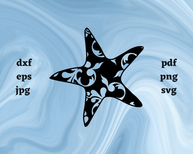 Floral Starfish SVG Cut File SVG Northern Light SVG 