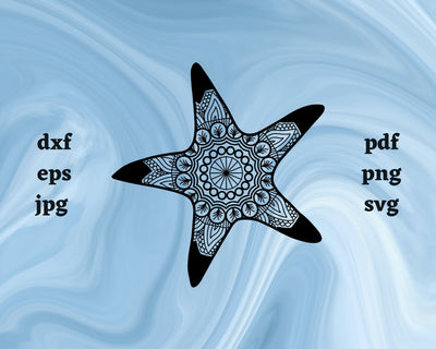 Floral Starfish SVG Cut File SVG Northern Light SVG 