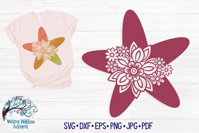 Floral Starfish SVG SVG Wispy Willow Designs 