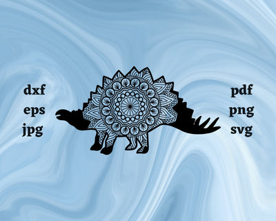 Floral Stegosaurus SVG Cut File SVG Northern Light SVG 