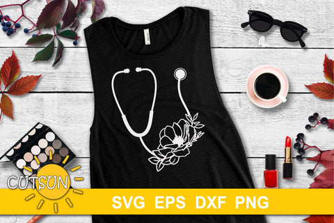 Floral Stethoscope SVG Bundle - 24 designs SVG CutsunSVG 