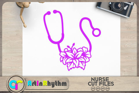 Floral stethoscope SVG SVG Artinrhythm shop 