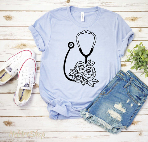 Floral Stethoscope svg SVG _HelArtShop_ 