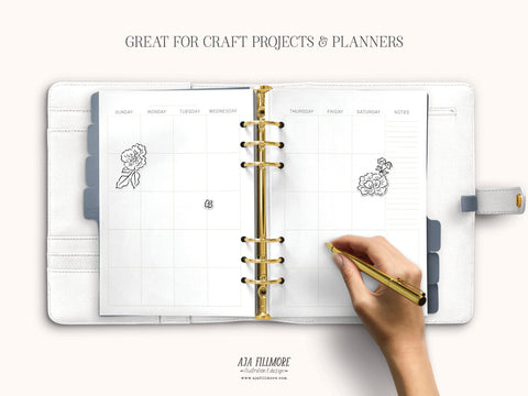 Floral Sticker Sheet SVG Aja Nicole Designs 