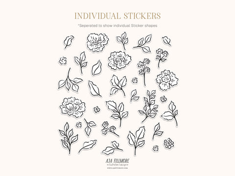 Floral Sticker Sheet SVG Aja Nicole Designs 